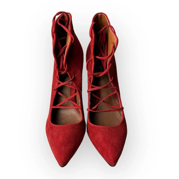 Schutz Red Strappy Heels 7B - Picture 4 of 7